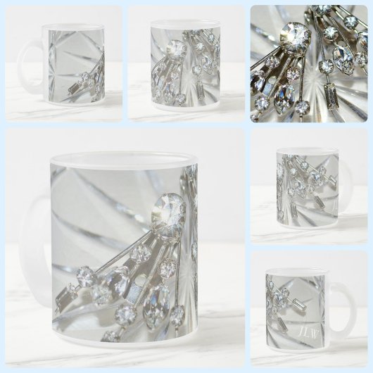 Art Deco Rhinestone Elegant Matglas Koffiemok