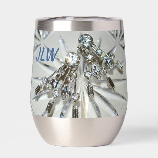 Art Deco  Rhinestone met Initialen (Achterkant)