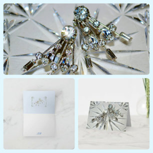 Art Deco  Rhinestone Notitiekaartje