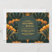 Art Deco Roaring 20s bruiloft Kaart (Voorkant)