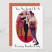 Art Deco Roaring 20's Uitnodiging (Voorkant / Achterkant)