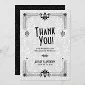 Art déco Roaring Twenties Mariage Carte de remerci (Devant / Derrière)