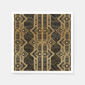 Art deco roaring twenties zwart en goud ontwerp servet (Voorkant)