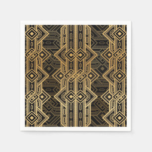 Art deco roaring twenties zwart en goud ontwerp servet