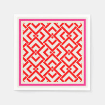 Art deco, rode print in levendige kleuren