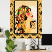 Art Deco Rolf Armstrong Poster (Thuiskantoor)