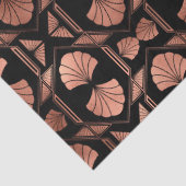 Art Deco Roos Gold Shells op Black Decoupage Tissuepapier (Detail)