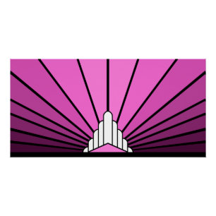 Art déco rose soleil