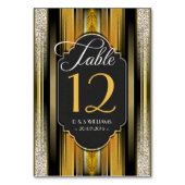 Art Déco Royal Gold Mariage Tableau Numéro Cartes (Dos)