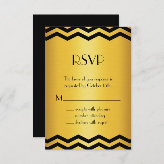 Art Deco RSVP (Voorkant / Achterkant)