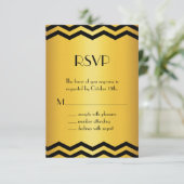 Art Deco RSVP Kaartje (Staand voorkant)