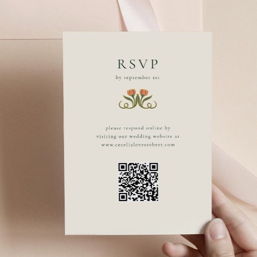 Art Deco RSVP met QR-code Behuizing Kaart