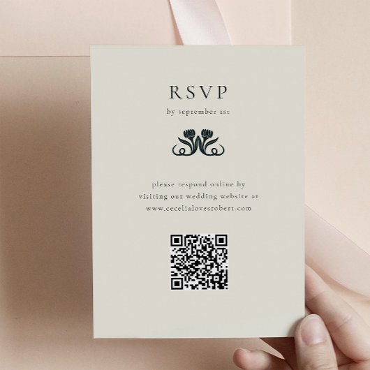 Art Deco RSVP met QR-code Behuizing Kaart