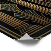 Art Deco Sacred Lotus Celestial Compass Poster (Hoek)