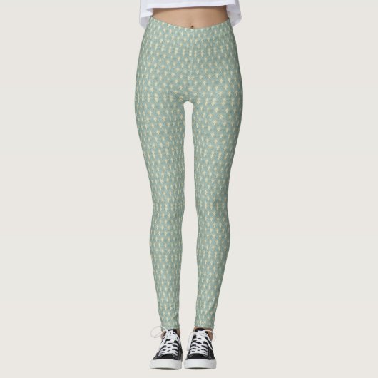 , art deco, sage Green, crème, elegant, chic, mod Leggings