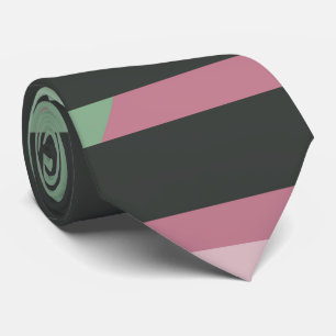 Art Deco Samenstelling Roze en Groen #3 Stropdas