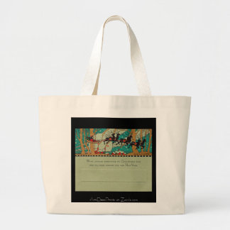 Art Deco Santa in Sky Grote Tote Bag