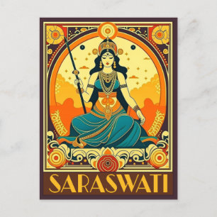 Art Deco Saraswati Briefkaart