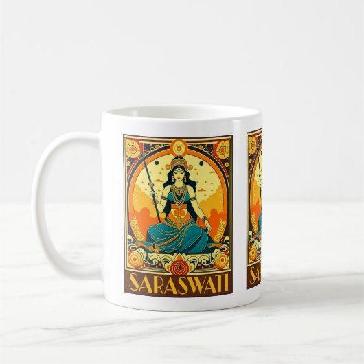 Art Deco Saraswati Koffiemok (Links)