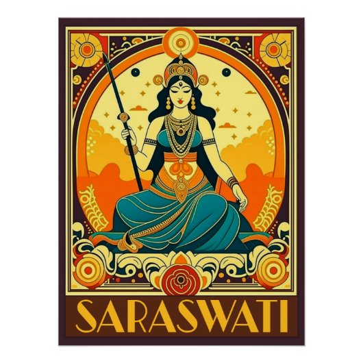 Art Deco Saraswati Perfect Poster (Voorkant)