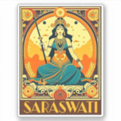 Art Deco Saraswati Sticker (Voorkant)