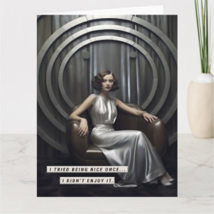  Art Deco Sassy Vrouw Kaart