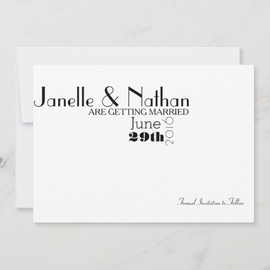 Art Deco Save the Date | Foto Uitnodiging (Achterkant)