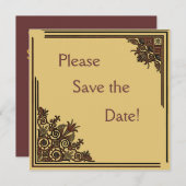 Art Deco Save the Date Kaarten (Voorkant / Achterkant)