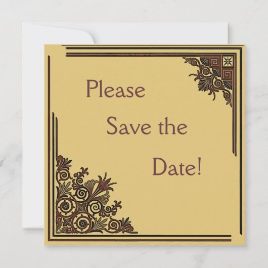 Art Deco Save the Date Kaarten (Voorkant)