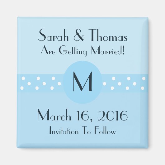 Art Deco Save the Date Magnet - Blue Magneet (Voorkant)