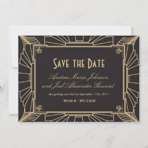 Art Deco Save the Date par Origami Prints