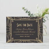 Art Deco Save the Date van Origami Prints (Staand voorkant)