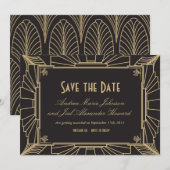 Art Deco Save the Date van Origami Prints (Voorkant / Achterkant)
