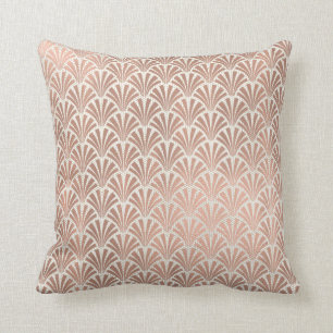 Art Deco Scales Seashells Ivory Beige Roos Gold Kussen