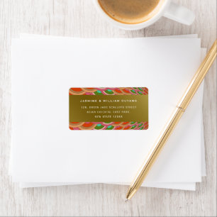 Art Deco  Scallop Fan Asian Wedding Address Etiket