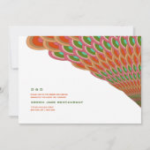 Art Deco Scallop Fan Boho Asian Wedding Kaart (Achterkant)