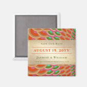 Art Deco Scallop Patroon opslaan Datum Magneet (Voorkant / Achterkant)