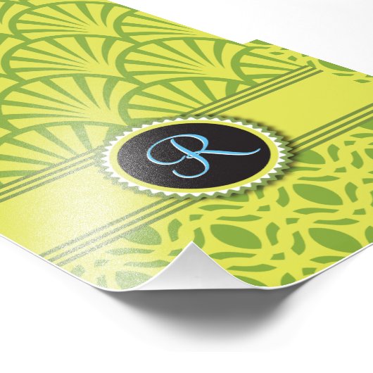 Art Deco Scalloped Limoen Foto Afdruk (Hoek)