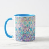 Art Deco Scallops Verjaardagscadeau voor Haar Pink Mok (Links)