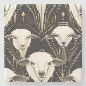 Art Deco Schaap No1 Stenen Onderzetter (Voorkant)