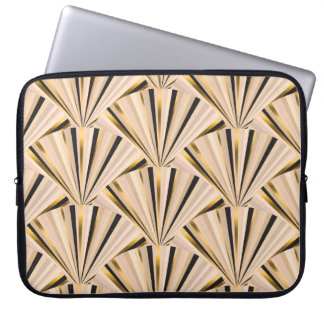 Art Deco Schalen: Geometrische Gouden Glamour Laptop Sleeve