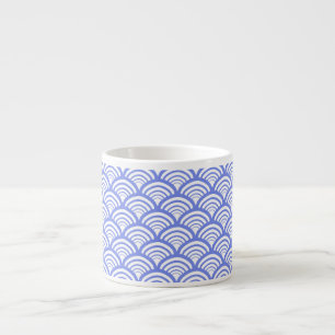 Art Deco Schelp Boog Geometrisch Stofblauw Espresso Kop