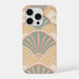 Art Deco Schelp Golf Vintage Salie Perzik iPhone 15 Pro Hoesje