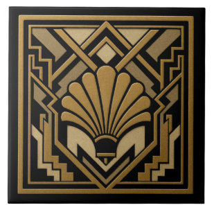 Art Deco Schelpontwerp Tegeltje