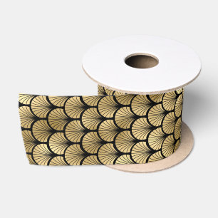 Art Deco Schelpwaaier Stralend Patroonontwerp Lint