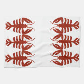  Art Deco Seafood, Lobster in het rood Theedoek (Horizontaal)