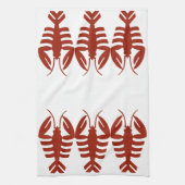  Art Deco Seafood, Lobster in het rood Theedoek (Verticaal)