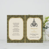 Art Déco seigaiha chandelier programme de mariage  (Debout devant)