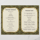 Art Déco seigaiha chandelier programme de mariage  (Dos)