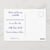 Art Deco Sepia Cloud Save the Date Briefkaart (Achterkant)